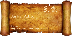 Barka Viktor névjegykártya